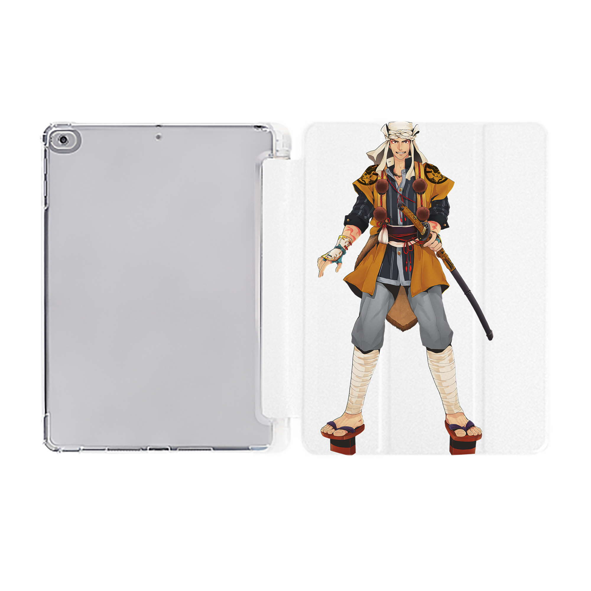 （画像用） 刀剣乱舞 Touken Ranbu IPad ケース ペン収納付き 三つ折りスタンド PUレザー×シリコン 対応機種9.5/10.5/10.9インチ